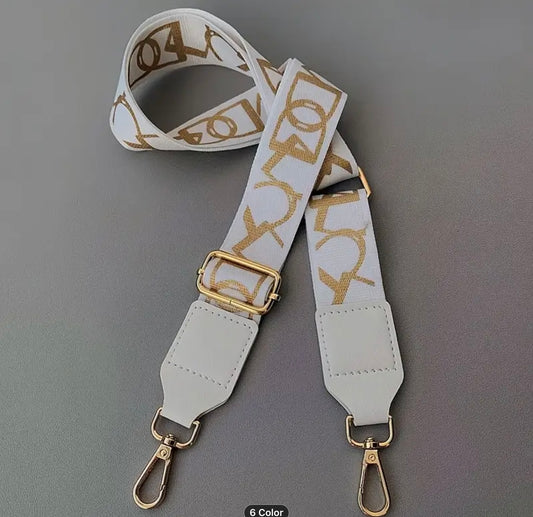 Premade Crossbody Strap Cream with Gold accents