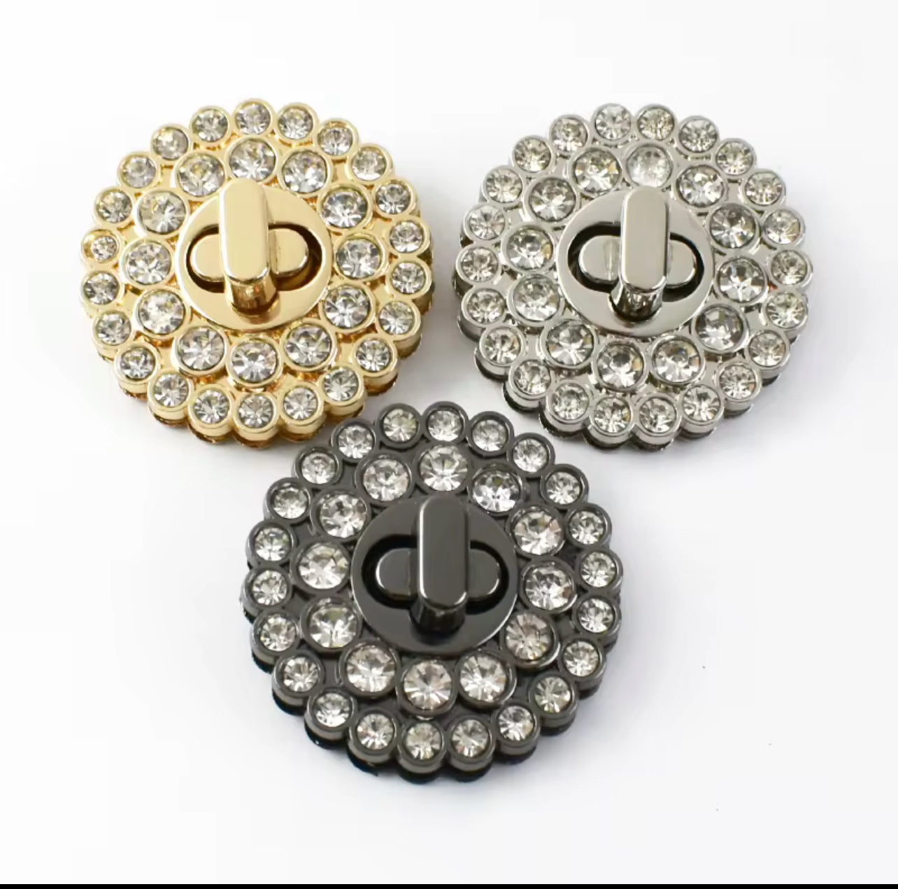 Large Rhinestone Purse Lock