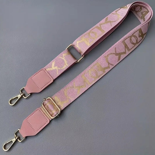 Premade Crossbody Strap Pink with Gold accents